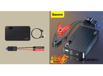 Baseus Super Energy PRO autó indító 1600A, powerbank 2xUSB + 1x USB-C + 1x autó starter - Fekete