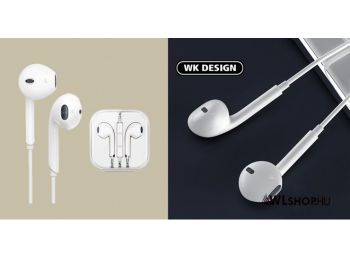 WK Y10 vezetékes fülhallgató - Fehér