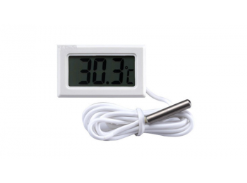 Beépíthető digitális hőmérő LCD kijelzővel - fehér
