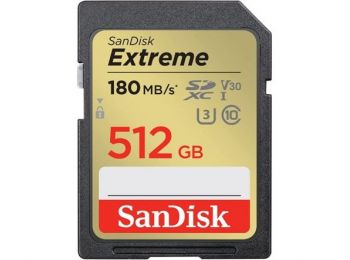 SanDisk Extreme SDXC™ 512GB memóriakártya (180MB/s olvas