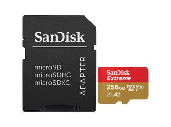 Sandisk MicroSDXC Extreme memóriakártya 256GB, 190/130MB/s