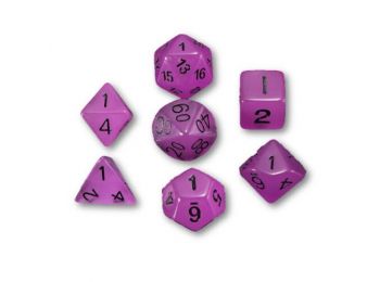 Dobókocka szett- lila (világít a sötétben)