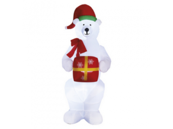 LED jegesmedve karácsonyi ajándékkal, felfújható, 240cm