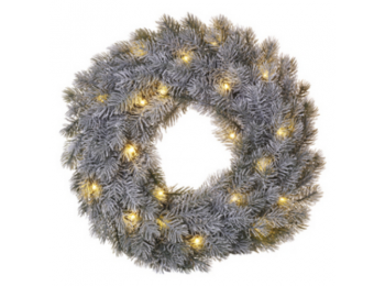 LED dekoráció – adventi koszorú, 40 cm, 2x AA, beltéri