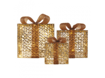 LED ajándékok, 3 méret, beltéri, meleg fehér