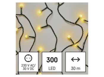 LED karácsonyi fényfüzér, cseresznye – golyók, 30 m, 