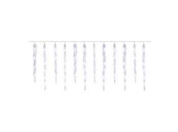 LED karácsonyi girland – jégcsapok, 12 db, 3,6 m, kült