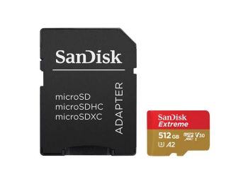 Sandisk MicroSDXC Extreme memóriakártya 512GB, 190/130MB/s