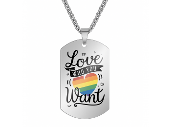 Acél szivárványos Pride nyaklánc