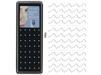 60 db-os 316L orvosi acél orr piercing csavart fehér