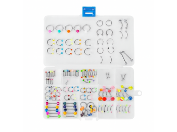 120 darabos acél piercing szett