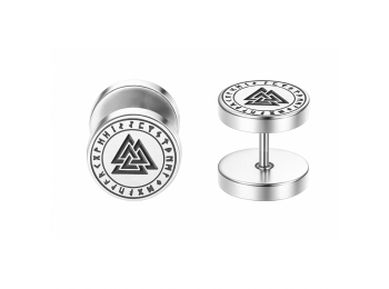 Acél Valknut viking fülbevaló