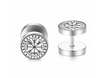Acél Vegvísir iránytű viking fülbevaló