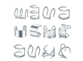 Acél 12 db-os fülbevaló szett