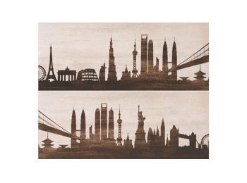 PETROL CITY F-53030 dekor falburkoló szett 2 db-os 20x50 cm