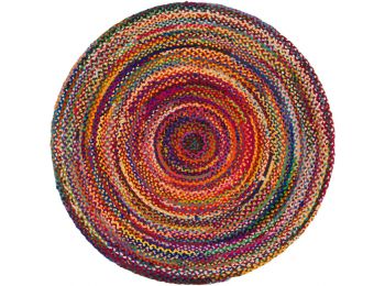 Kerek Juta és Újrahasznosított Pamut Szőnyeg -  90 cm