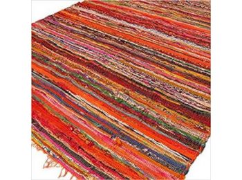 152 x 90cm Kézi Szövésű Szőnyeg- Narancsszínű