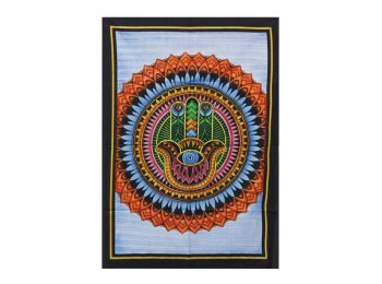 Kézi Festésű Pamut Falidísz - Hamsa