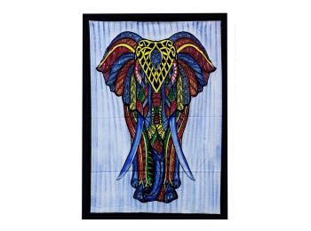 Kézi Festésű Pamut Falidísz - Elefánt