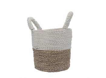 Tengerifű Fonott Kosár- Natúr/Fehér