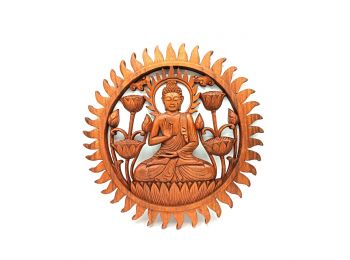 Buddha és Lótusz Panel - 40cm