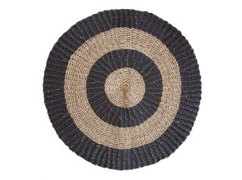 Kerek Tengerifű Szőnyeg - Fekete és Barna - Körök - 1m