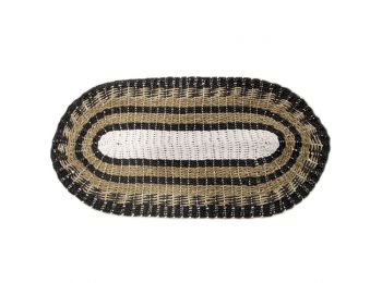 Ovális Tengerifű Szőnyeg -  Fekete, Fehér és Barna - Kl
