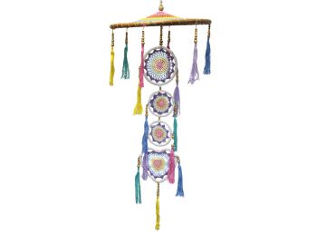 Nagy Álomfogó Tetővel - Pasztell Szivárvány