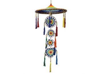 Nagy Álomfogó Tetővel - Élénk Szivárvány