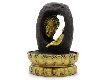 Szoba Szökőkút - 30cm - Arany Buddha és Vitarka Mudra