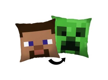 Minecraft Steve Creeper Párna, Díszpárna 40x40 cm