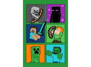 Minecraft Fight Badges Szuper Puha Polár Takaró 100x150cm