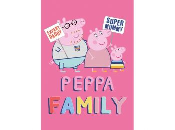 Peppa Malac Family Pink Polár Takaró 100x140cm