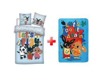 Bing Gyerek Let's Play Ágyneműhuzat És Polár Takaró Sze