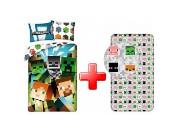 Minecraft Ágyneműhuzat És Gumis Lepedő Szett