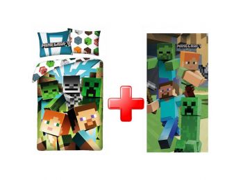Minecraft Ágyneműhuzat És Törölköző Szett