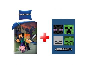 Minecraft Steve And Alex Ágyneműhuzat És Polár Takaró Szett