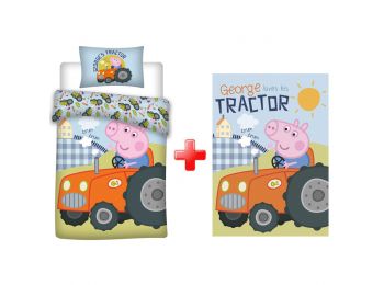 Peppa Malac George's Tractor Gyerek Ágyneműhuzat És Polá