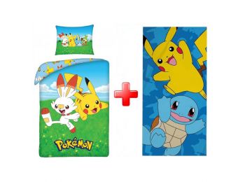 Pokémon Field Ágyneműhuzat És Törölköző Szett
