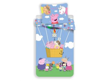 Peppa Malac Air Balloon Ágyneműhuzat 140×200cm, 70×90 cm