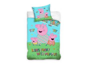 Peppa Malac Funny Ágyneműhuzat 140×200cm, 70x90 cm