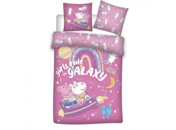 Peppa Malac Galaxy Ágyneműhuzat 140×200cm, 63×63 cm Micr