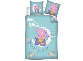 Peppa Malac Magic Ágyneműhuzat 140×200cm, 63×63 cm Micro