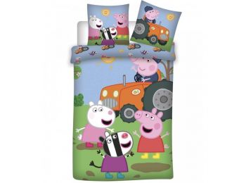 Peppa Malac Orange Tractor Ágyneműhuzat 140×200cm, 70×80