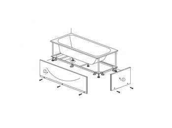 Tamia/Evelin előlap és kádváz 180x80 cm