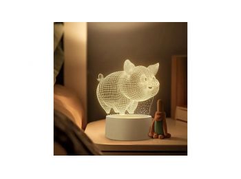 3D asztali lámpa cuki malac forma
