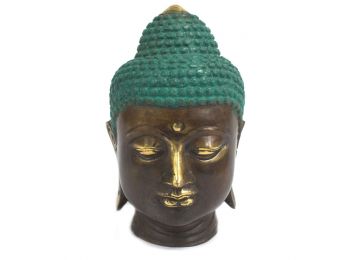 Nagy Klasszikus Bronz Buddha Fej