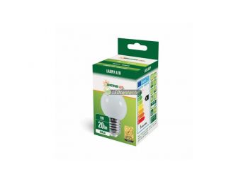 SpectrumLED 1W E27/230V LED kisgömb izzó, hidegfehér 2év