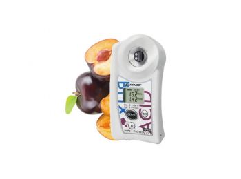 ATAGO PAL-BX|ACID11 Master Kit szilva digitális refraktométer Brix érték (0-90％), savtartalom (0,1-4％) és arányuk mérésére, 100 mérés rögzítése, NFC adatátvitel