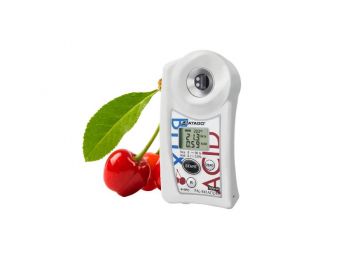 ATAGO PAL-BX|ACID16 Master Kit cseresznye digitális refraktométer Brix érték (0-90％), savtartalom (0,1-3％) és arányuk mérésére, 100 mérés rögzítése, NFC adatátvitel